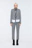 Striped Short Blazer Jacket Grey