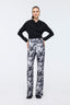 High Waist Patterned Pants Black