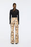 High Waist Patterned Pants Brown