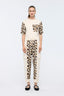 Patterned Jogger Pants Cream