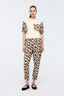 Leopard Printed Jogger Pants Cream