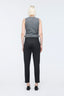 Slim Fit Pants With Metal Zipper Black