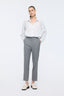 Slim Fit Pants With Metal Zipper Grey