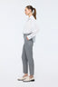 Slim Fit Pants With Metal Zipper Grey