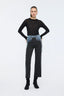 Striped Denim Pants Black