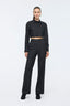 High Waist Straight Pants Black