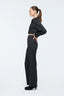 High Waist Straight Pants Black