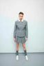 Eyeleted Short Skirt Grey