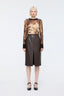 Faux Leather Pencil Skirt Brown