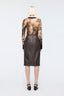 Faux Leather Pencil Skirt Brown