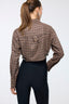 Plaided Crop Shirt Brown