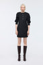 Folded Sleeve Mini Dress Black