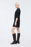 Folded Sleeve Mini Dress Black