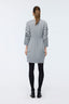 Folded Sleeve Mini Dress Grey