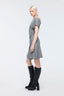 Eyeleted Draped Mini Dress Grey