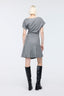 Eyeleted Draped Mini Dress Grey