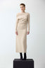 Bateau Neck Fitted Dress Cream