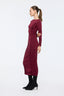 Draped Midi Dress Burgundy