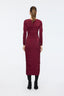 Draped Midi Dress Burgundy