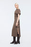 Bateau Neck Midi Dress Brown