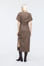 Bateau Neck Midi Dress Brown