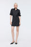 Folded Sleeve Mini Dress Black