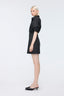 Folded Sleeve Mini Dress Black