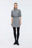 Folded Sleeve Mini Dress Grey