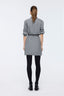 Folded Sleeve Mini Dress Grey