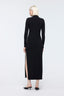 Front Tie Long Dress Black