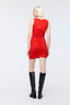 Draped Mini Dress Red