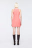 Leather Striped Mini Dress Pink