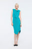 Cowl Neck Midi Dress Petrol Blue