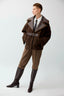 Leather Belted Coat Brown