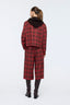 Knit Hooded Coat Red