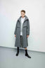 High Collar Belted Coat Grey